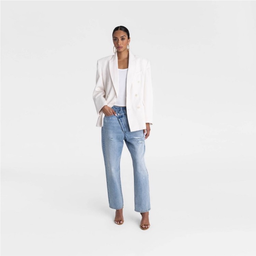 KBB by KAHLANA x Target Women's The David Blazer Jacket Cream NWT - Picture 3 of 14
